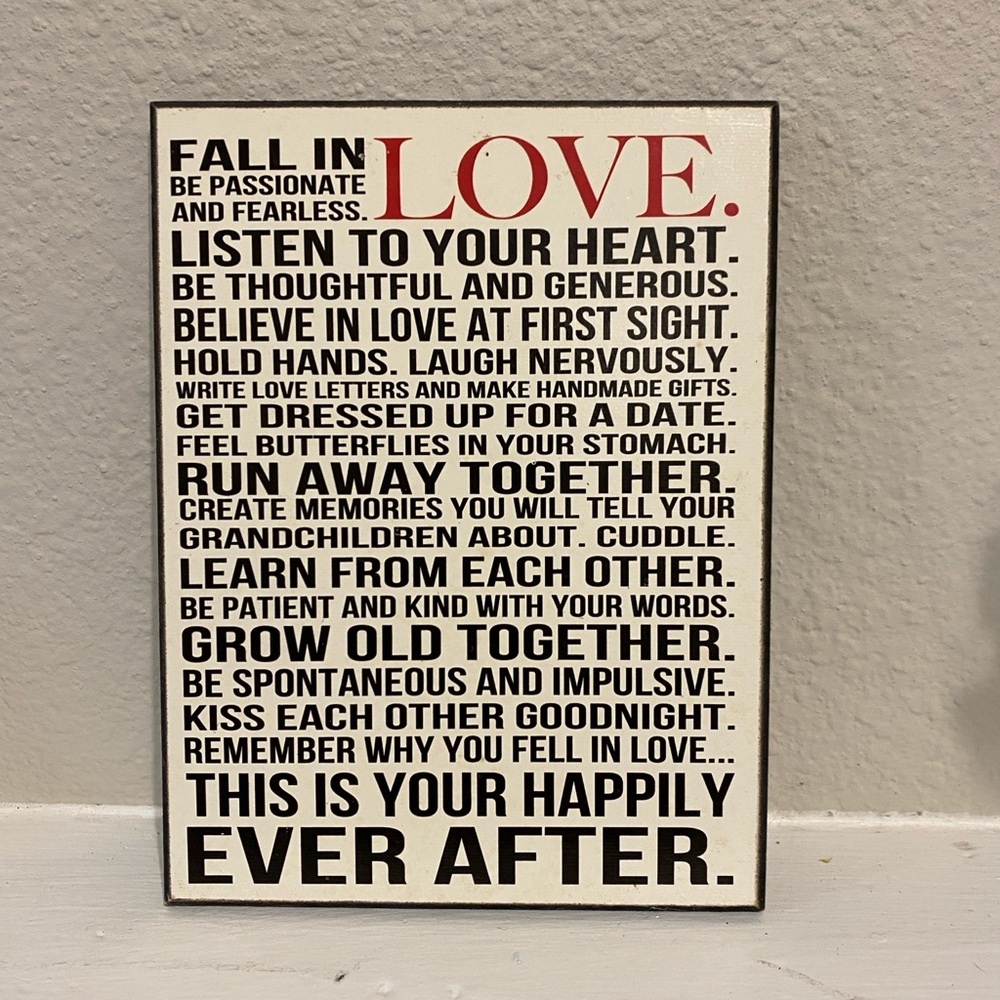 Inspirational Love Quote Wall Decor - Black and Red